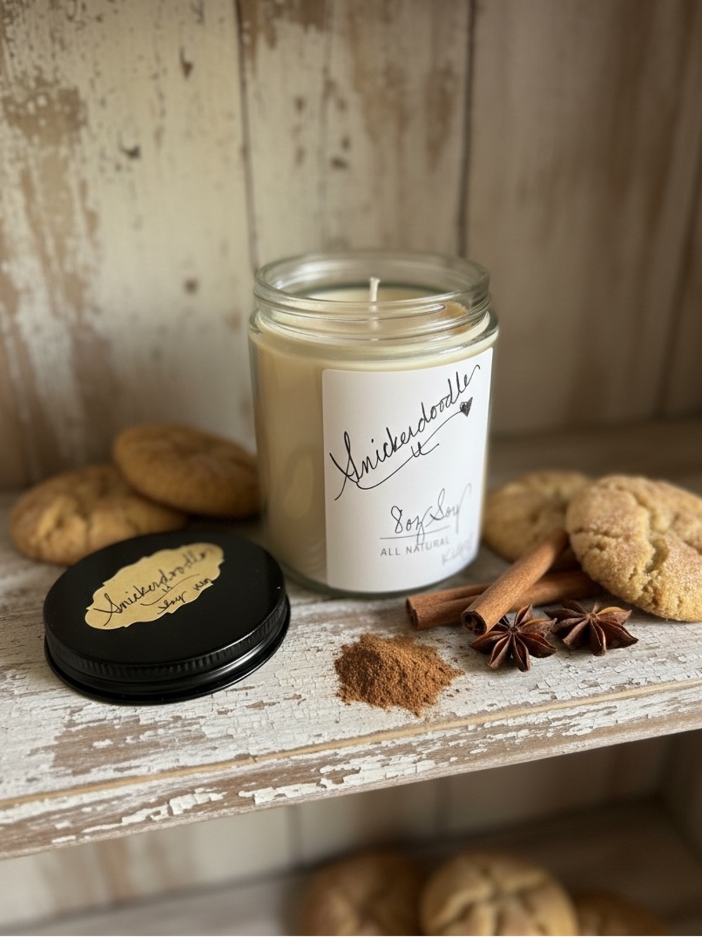 Handmade, Hand-Poured Snickerdoodle 8 oz Soy Candle — 
NWT